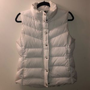 J Crew White Down Puffer Vest